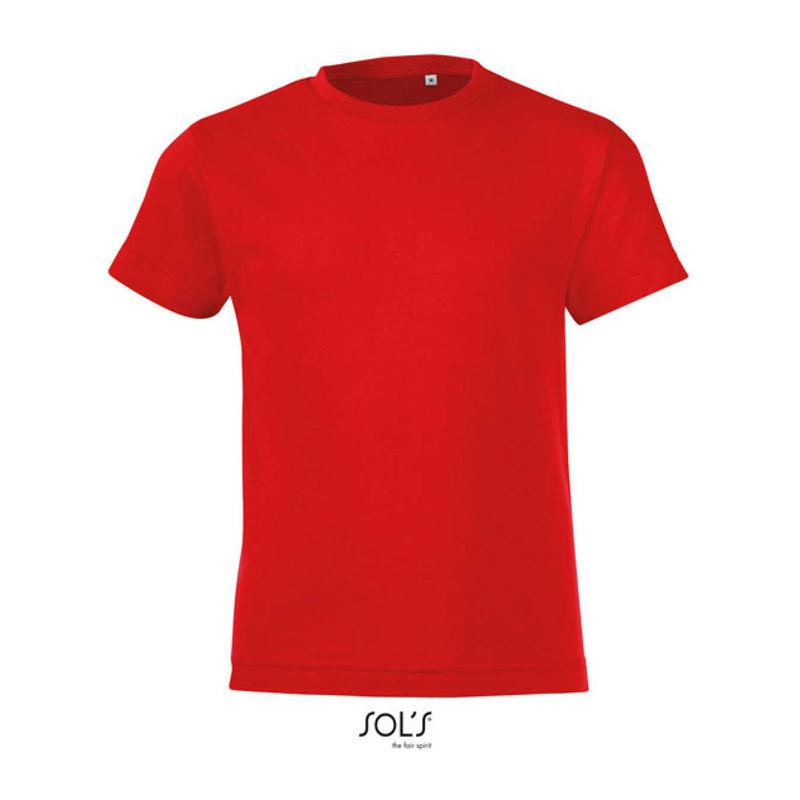 Tricou cu guler rotund pentru copii Sol's Regent Fit Rosu