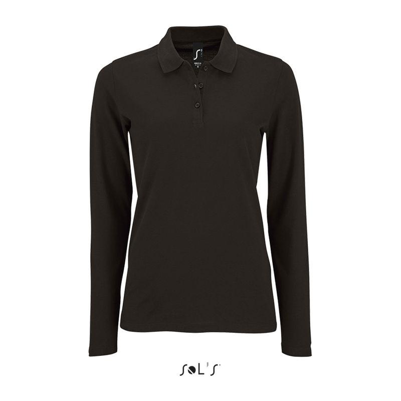Tricou polo cu mânencă lungă pentru femei Sol's Perfect  Negru XL