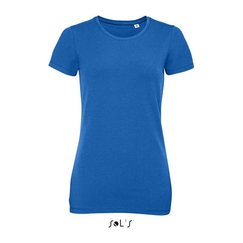 Tricou cu guler rotund pentru femei Sol's Millenium Albastru XL