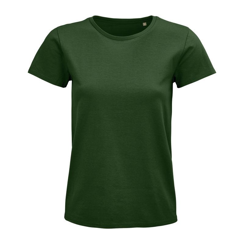 Tricou cu guler rotund, croială ajustată, pentru femei, Sol's Pionner Verde