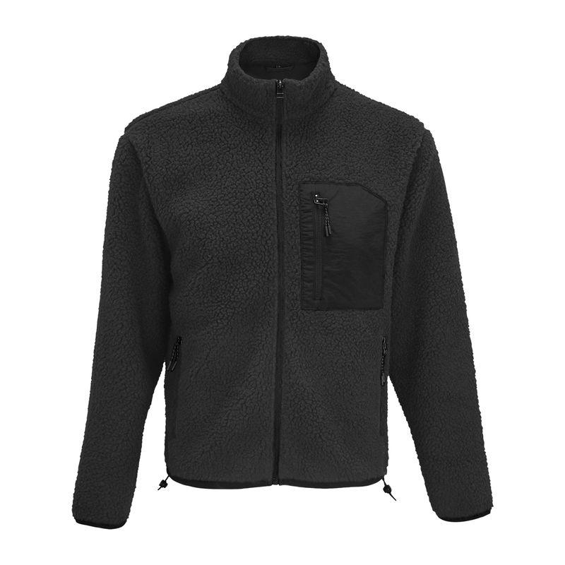 Jachetă fleece unisex Sol's Fury Carbon Grey/Black L