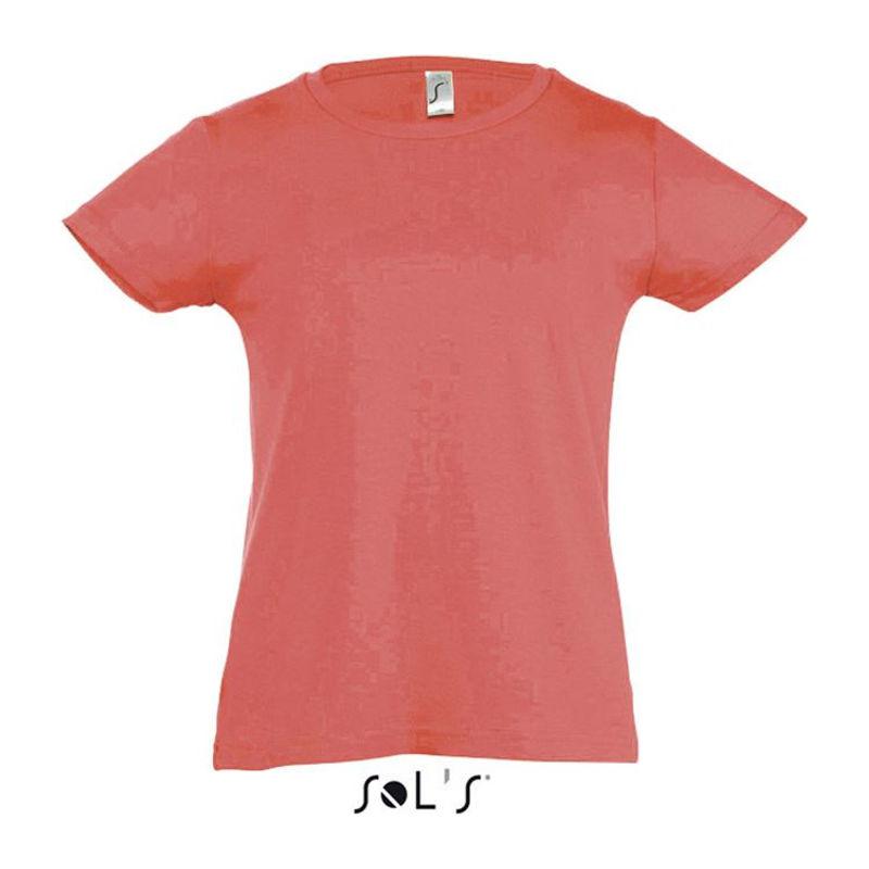 Tricou cu guler rotund pentru fete Sol's Cherry Coral