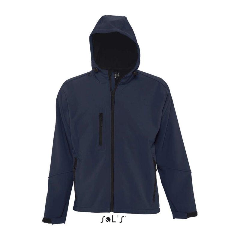 Jachetă softshell cu glugă pentru bărbați Sol's Replay Orion Navy Blue XL