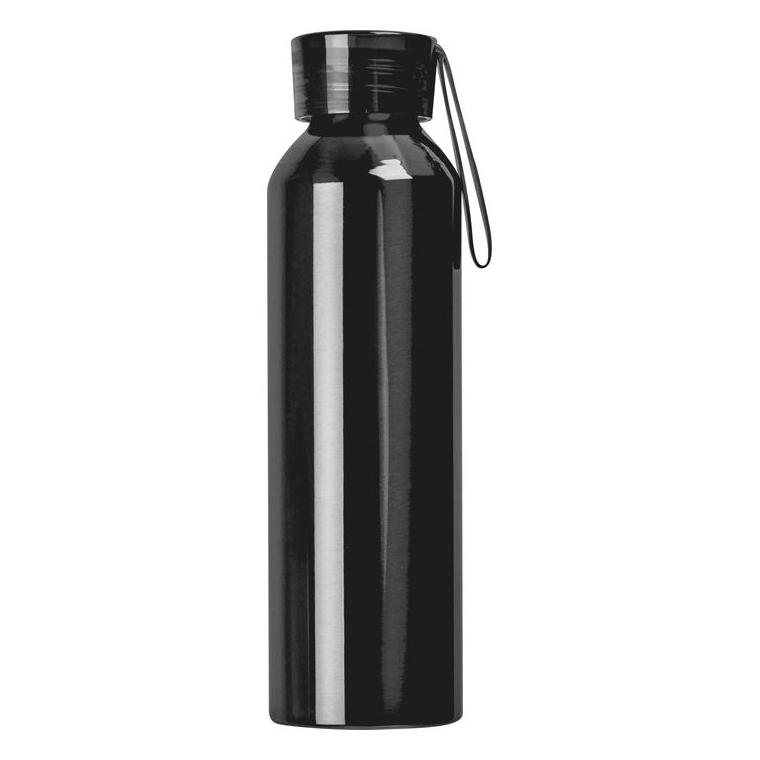Termos aluminiu reciclat Cork, 600 ml Negru