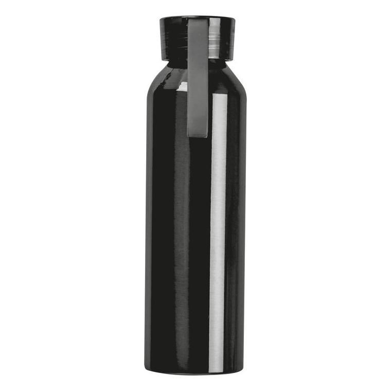 Termos aluminiu reciclat Cork, 600 ml Negru