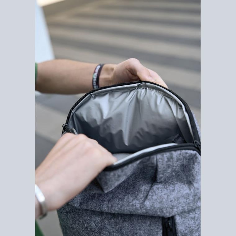 Rucsac pâslă RPET Davos Gri-Argintiu