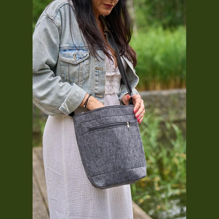 Geantă de umăr Lagos Gri-Argintiu