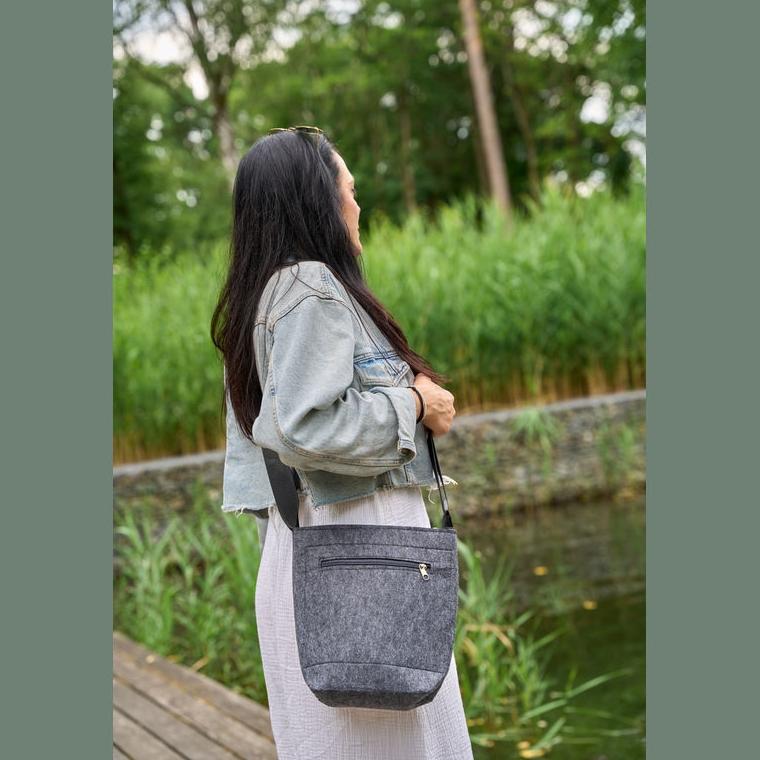 Geantă de umăr Lagos Gri-Argintiu