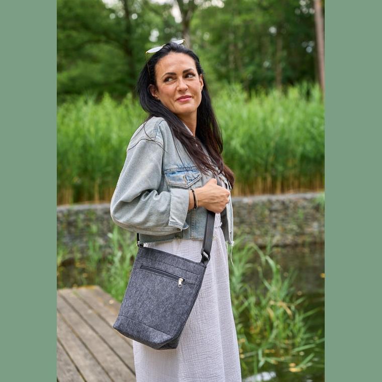 Geantă de umăr Lagos Gri-Argintiu