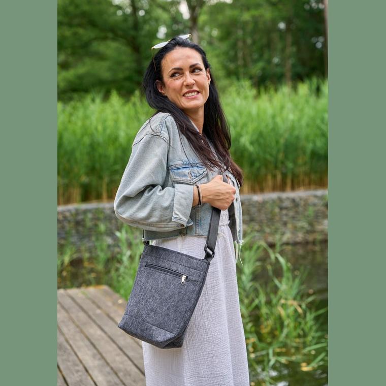 Geantă de umăr Lagos Gri-Argintiu