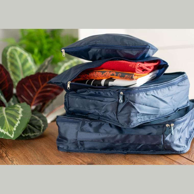 Set 4 organizatoare pentru călătorie Belmont Albastru închis