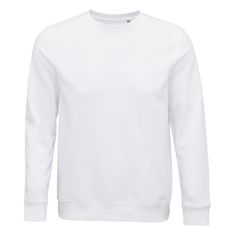 Hanorac unisex cu guler rotund Sol's Comet Alb