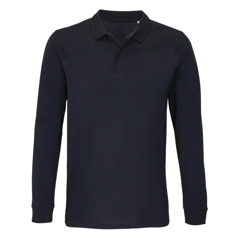 Tricou Polo cu mânecă lungă unisex Sol's Planet Lsl  Negru