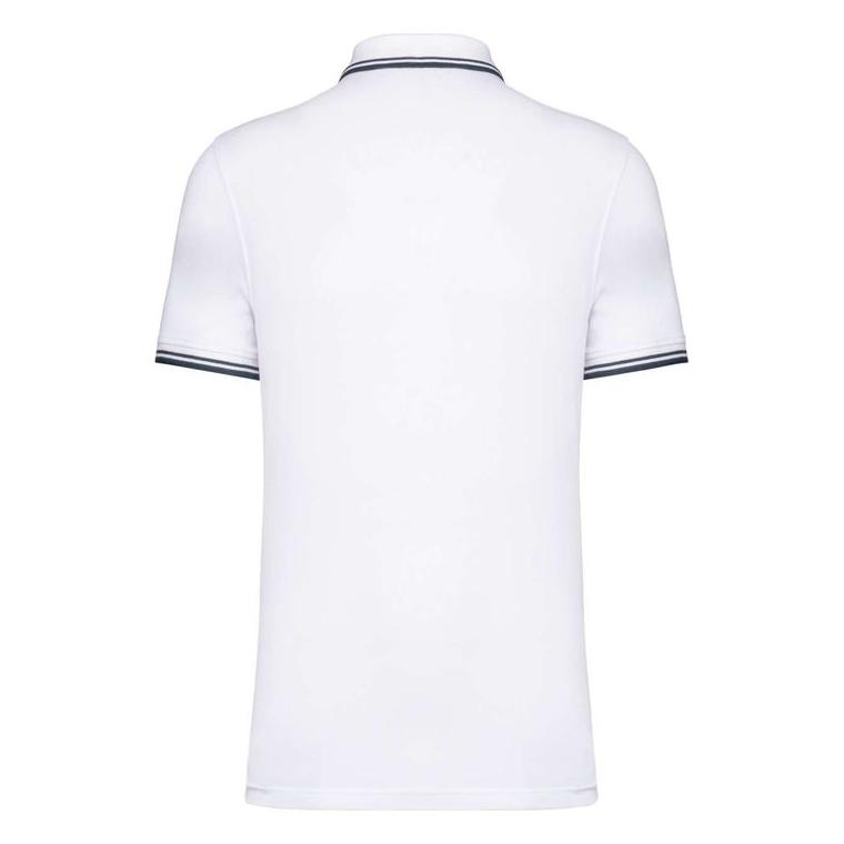 Tricou Polo cu două dungi pentru bărbați Alb M