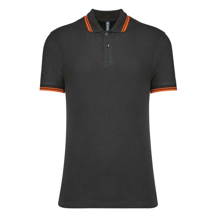 Tricou Polo cu două dungi pentru bărbați Dark Grey/Black