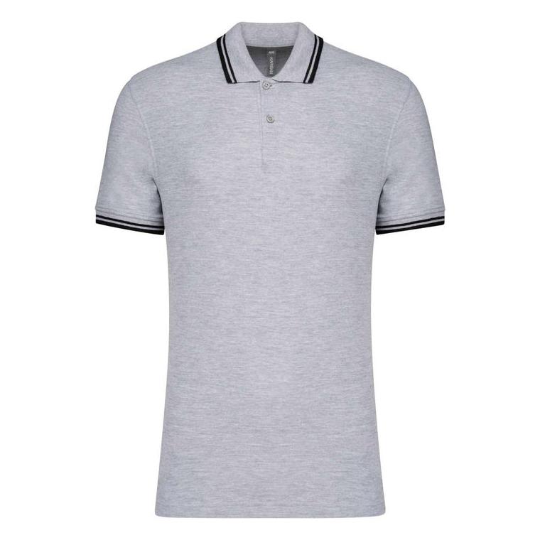 Tricou Polo cu două dungi pentru bărbați Black/Oxford Grey