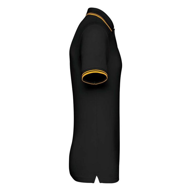 Tricou Polo cu două dungi pentru bărbați Black/Yellow XXL