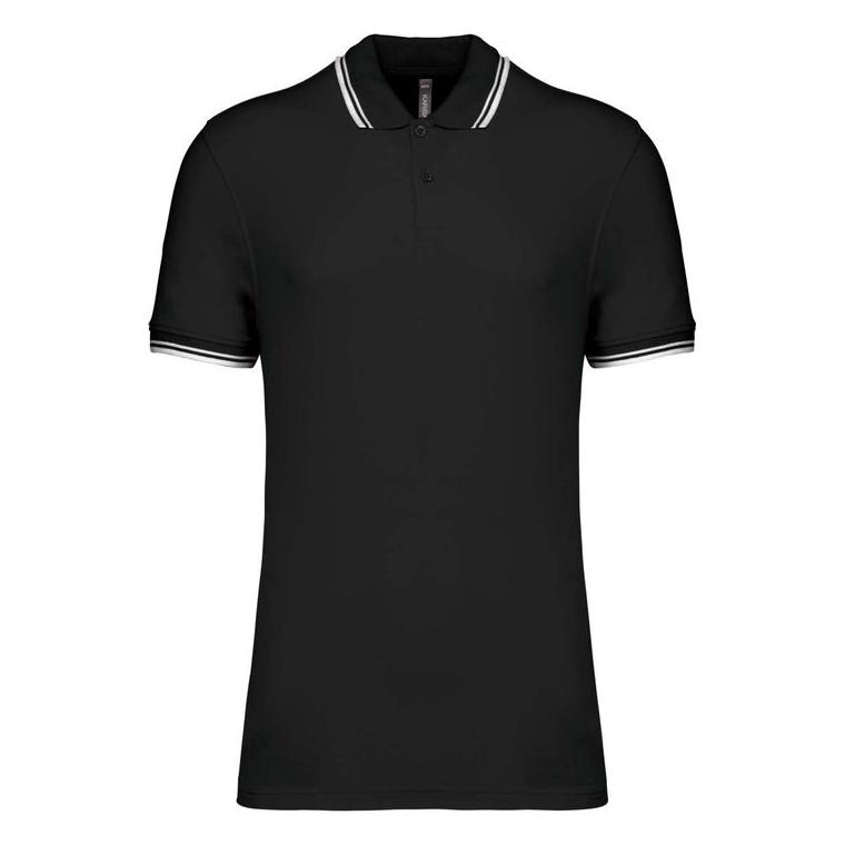 Tricou Polo cu două dungi pentru bărbați Negru