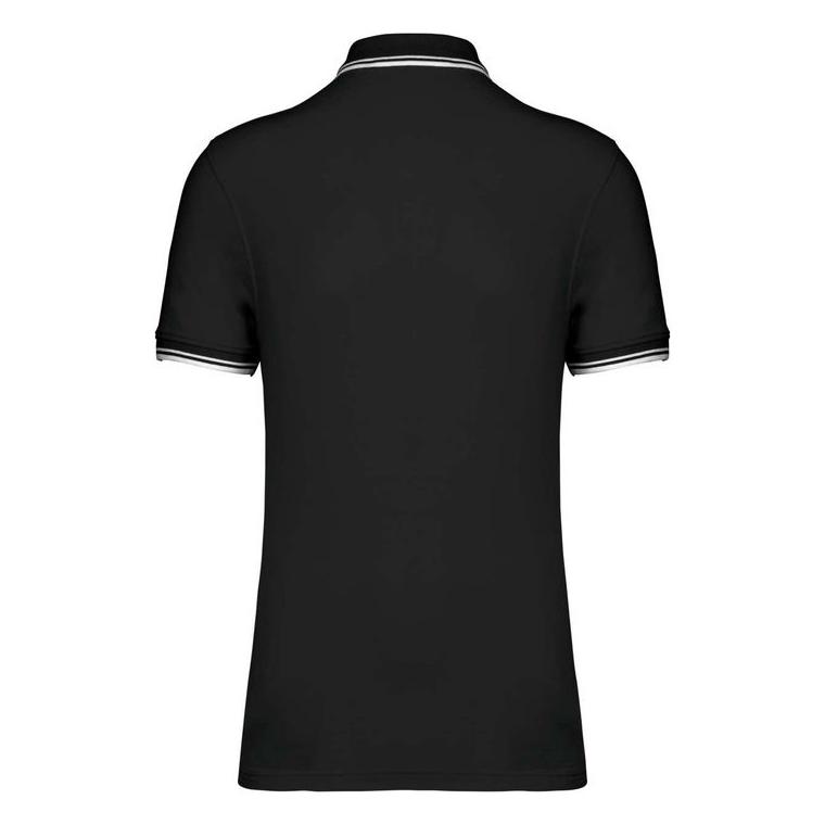 Tricou Polo cu două dungi pentru bărbați Negru 4XL