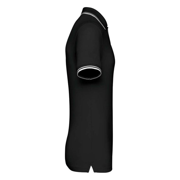 Tricou Polo cu două dungi pentru bărbați Negru 4XL