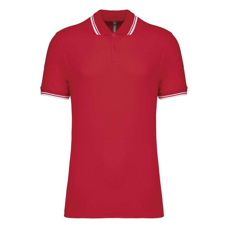 Tricou Polo cu două dungi pentru bărbați Rosu