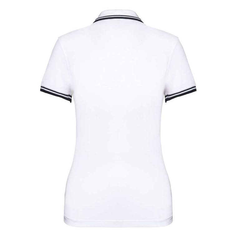 Tricou Polo cu două dungi pentru femei  Alb XXL