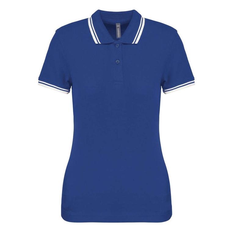 Tricou Polo cu două dungi pentru femei  Albastru