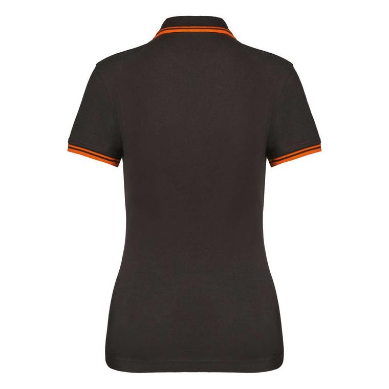 Tricou Polo cu două dungi pentru femei  Dark Grey/Black XL