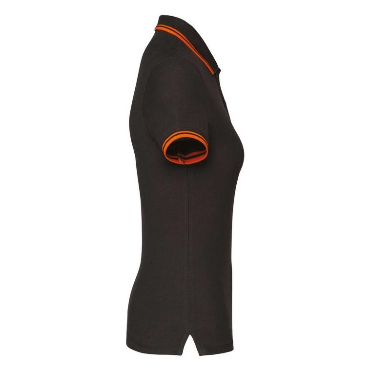 Tricou Polo cu două dungi pentru femei  Dark Grey/Black XL