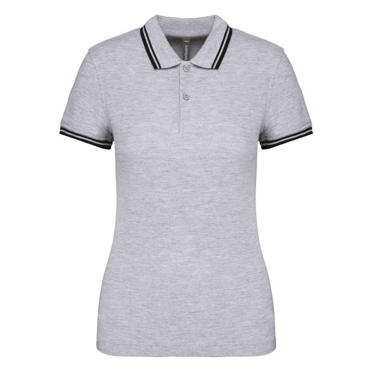 Tricou Polo cu două dungi pentru femei  Black/Oxford Grey
