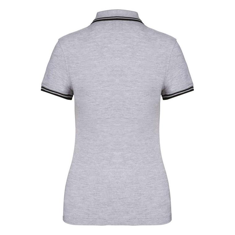 Tricou Polo cu două dungi pentru femei  Black/Oxford Grey XXL