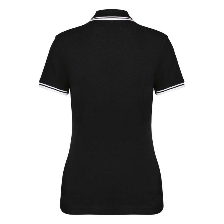 Tricou Polo cu două dungi pentru femei  Negru XL