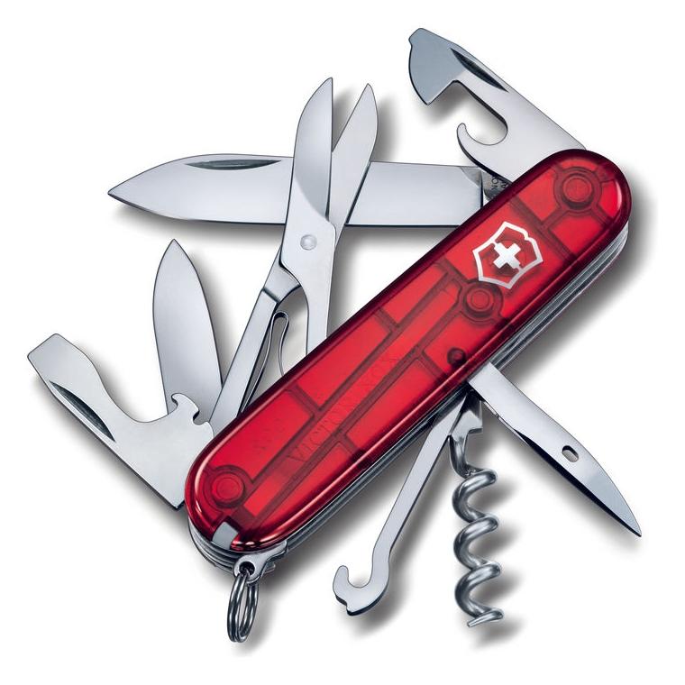 Briceag multifuncțional transparent Victorinox Climber Roșu