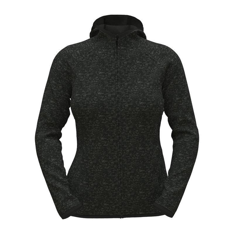 Jachetă damă Lux din fleece tricotat cu glugă