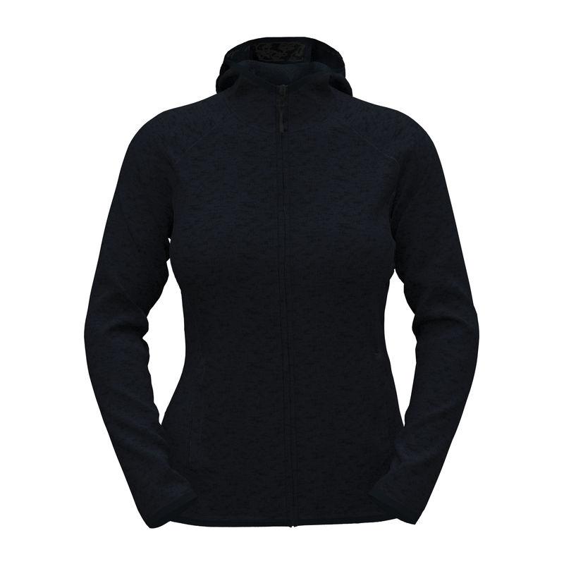 Jachetă damă Lux din fleece tricotat cu glugă
