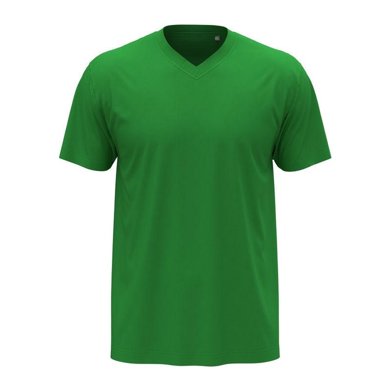 Tricou Unisex Classic-T cu guler în V VERDE KELLY M