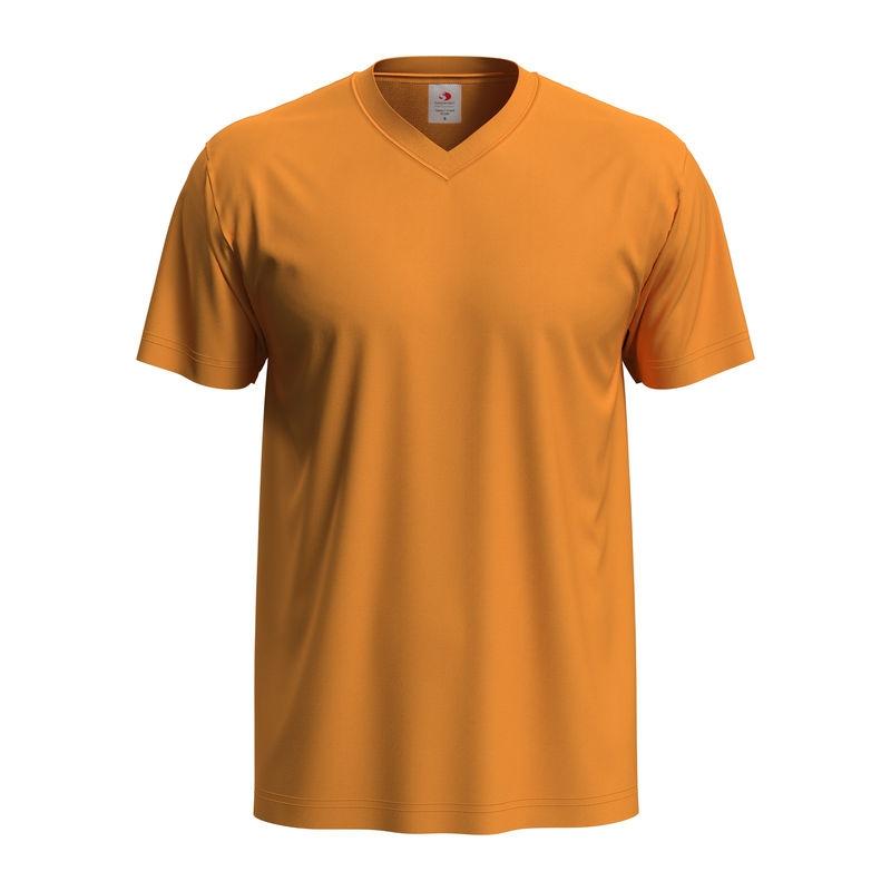 Tricou Unisex Classic-T cu guler în V PORTOCALIU M