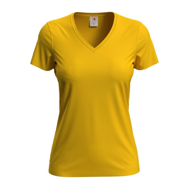 Tricou damă Classic-T cu guler în V Sunflower Yellow XS