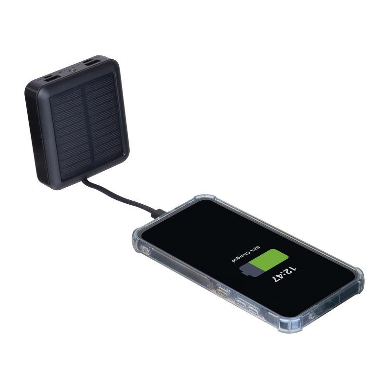 Baterie externă solară Crete, 10.000 mAh Negru