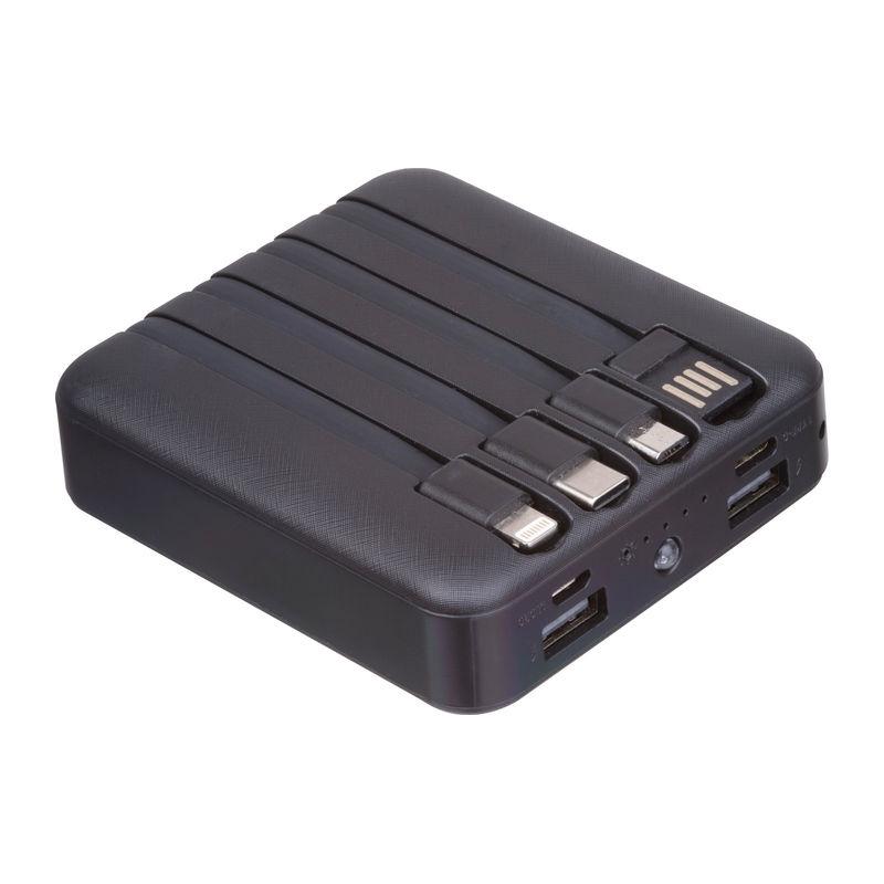 Baterie externă solară Crete, 10.000 mAh Negru
