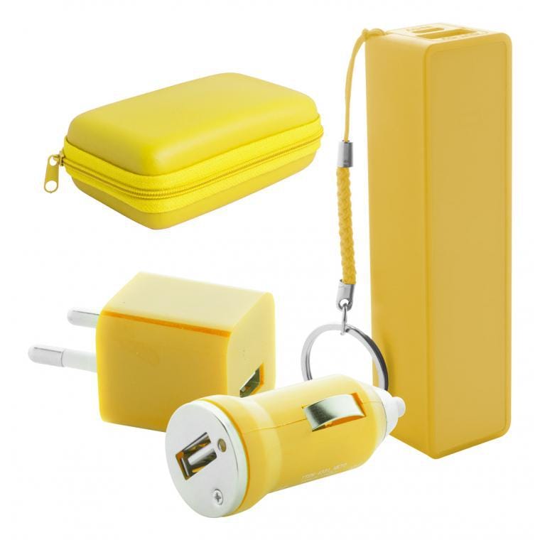 Set baterie externă și încărcător USB Rebex galben 2200 mAh