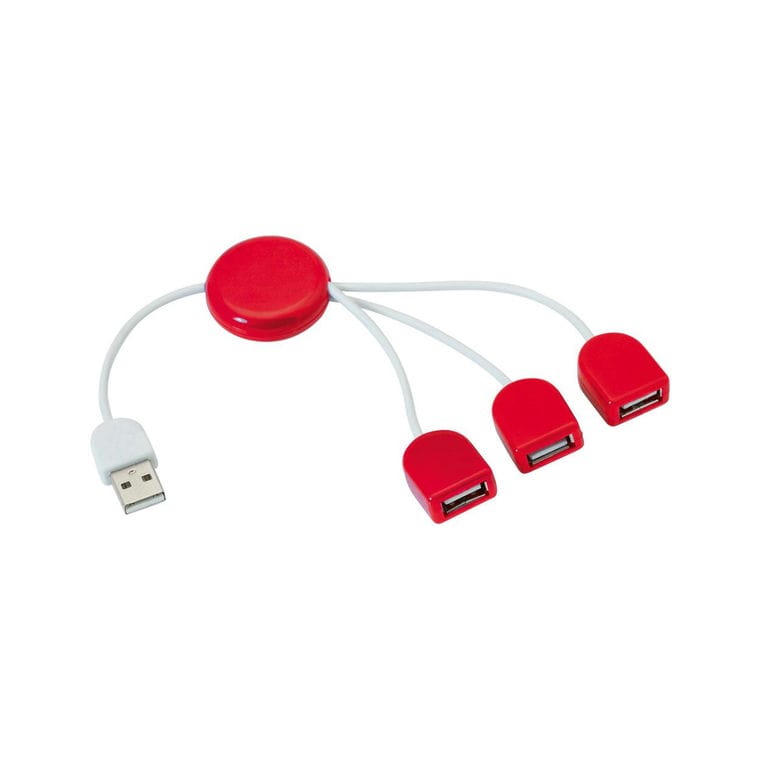 Hub USB POD roșu alb