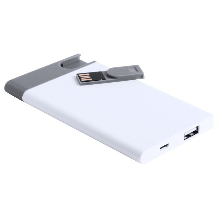 Power bank și memorie USB Spencer alb gri 2500 mAh