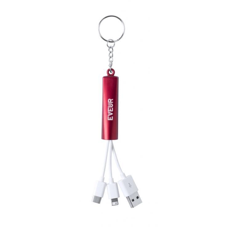 Breloc cablu USB Zaref roșu