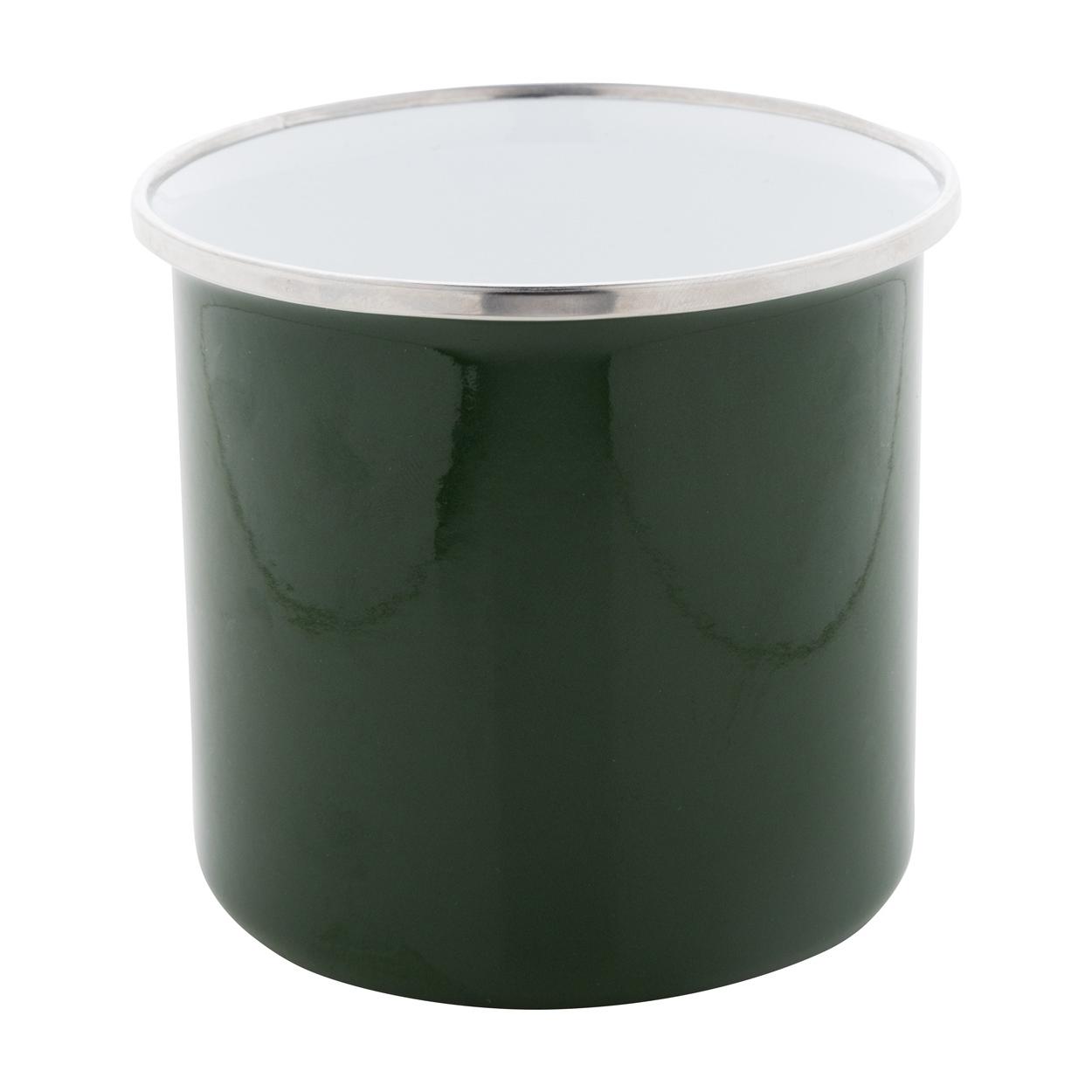 Cană email Enavint verde închis Alb