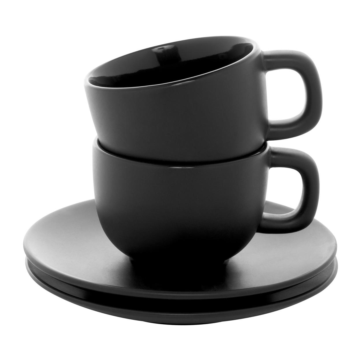 Set cești capuccino Caturra Plus Negru