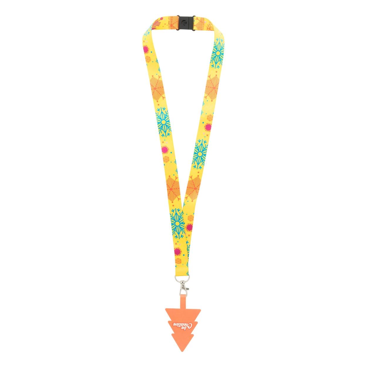 Lanyard personalizat cu suport telefon mobil, RPET Subyard Mobile Xmas Safe Alb