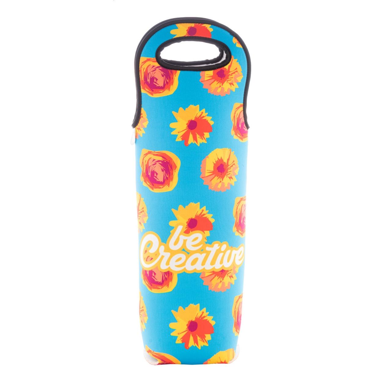 Geantă pentru sticlă de vin, personalizată, RPET VinoBag Negru