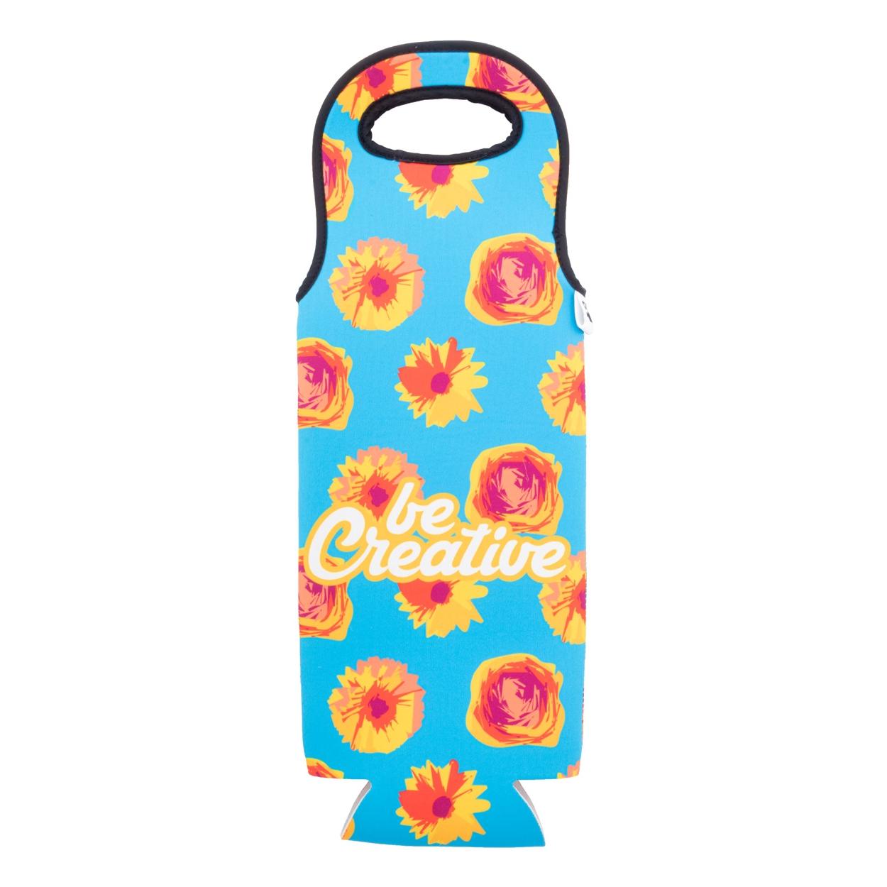 Geantă pentru sticlă de vin, personalizată, RPET VinoBag Negru