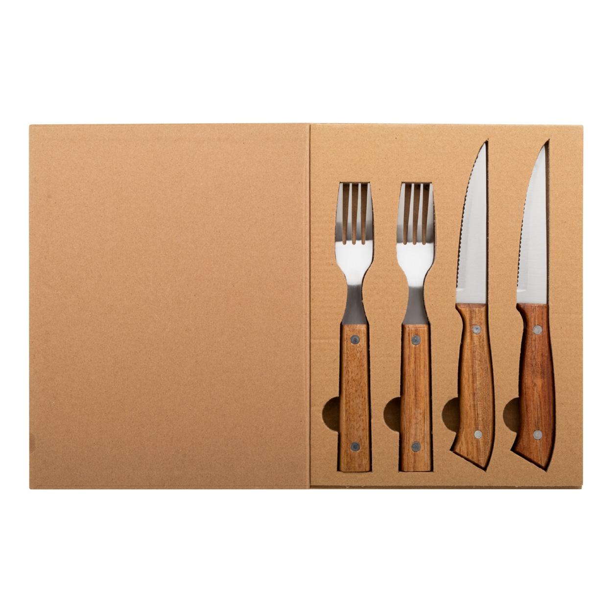 Set de tacâmuri pentru friptură Tomahawk natural